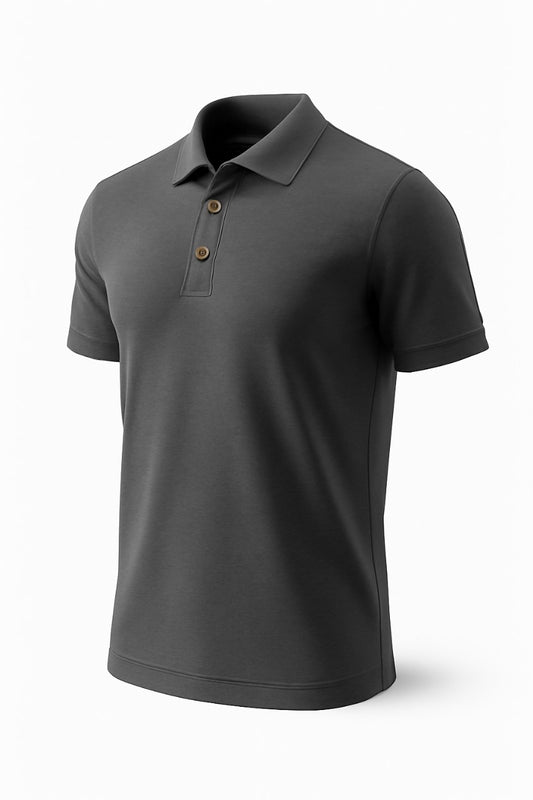 Dark Grey ONDU Polo T-Shirt | Unisex Cotton-Blend Classic Polo