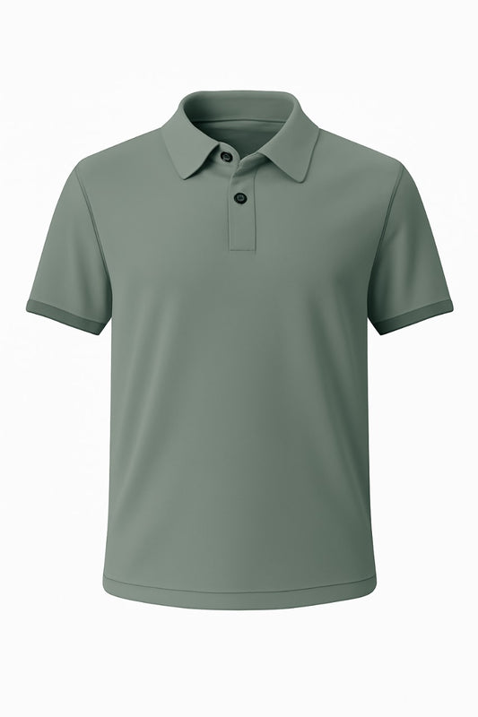 Sage Gray ONDU Polo T-Shirt | Unisex Cotton-Blend Classic Polo